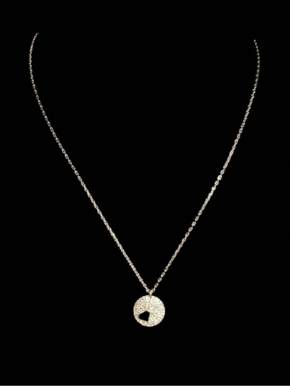 Swarovski Swan Signed Circle Diamond Shape Cutout Pendant Necklace 16" - 18"